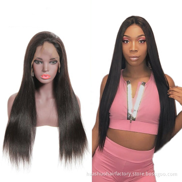 Huashuo High Discounts Pre-Plucked 360 Full Lace Wigs, Virgin Brazilian Hair Wigs With 360 Closure, Long Human Hair Wig costume